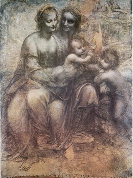The Virgin and Child with Saint Anne and Saint John the Baptist by Leonardo da Vinci.